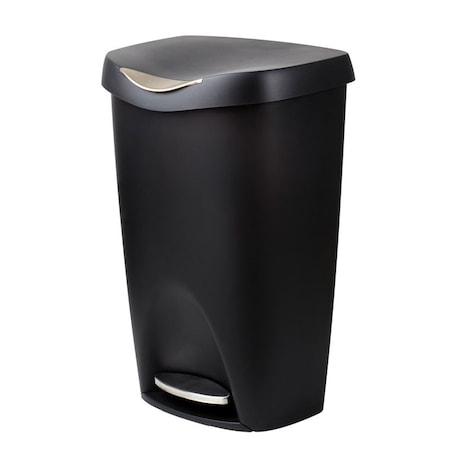 Umbra Umbra Brim 13 gal Black Plastic Step On Wastebasket 084200-047
